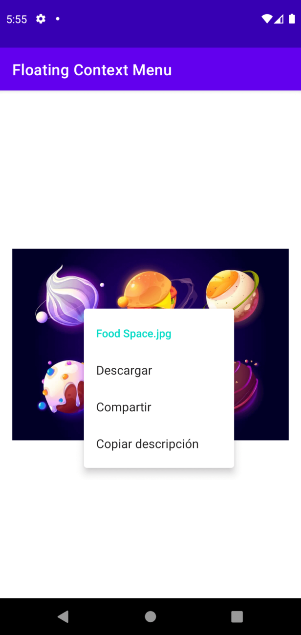 Menú Contextual Flotante En Android - Develou
